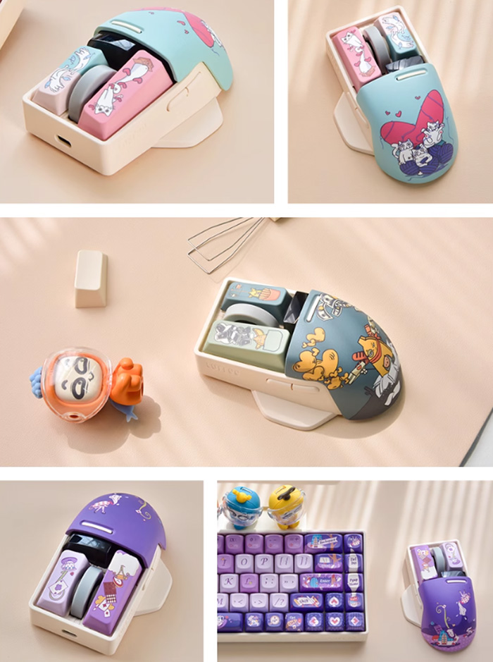 Lofree洛斐小翘鼠标 可爱女生无线蓝牙三模充电鼠标