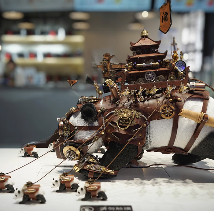 重庆博物馆镇馆之宝大食铁兽6.0-山城纤梦成品摆件桌搭模型 