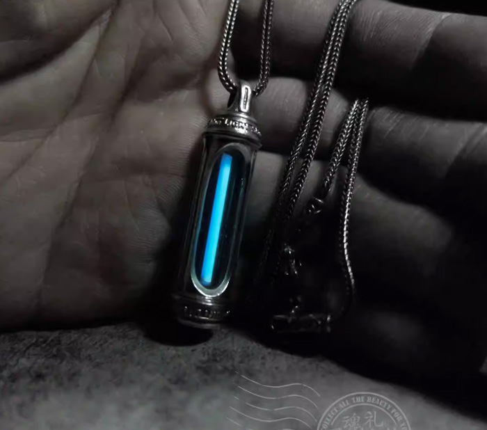 救赎自发光项链 纯银925个性情侣项链