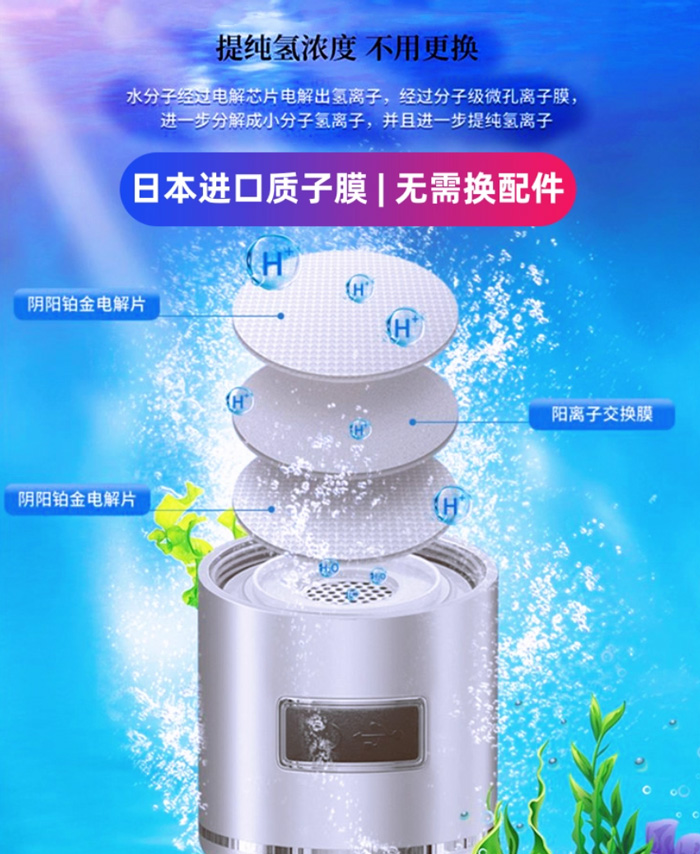 超饱和富氢水杯 高浓度电解负离子养生氢氧分离