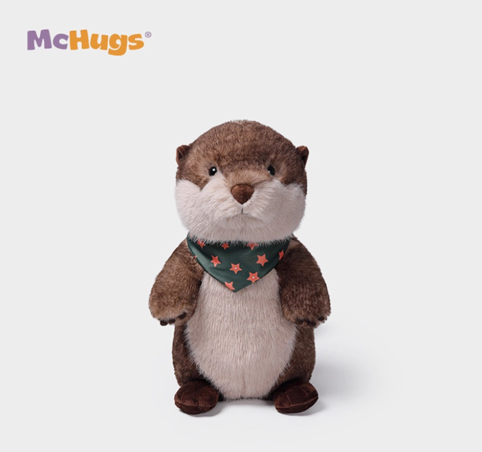 水獭宝宝毛绒玩具 可定制刺绣抱枕公仔娃娃