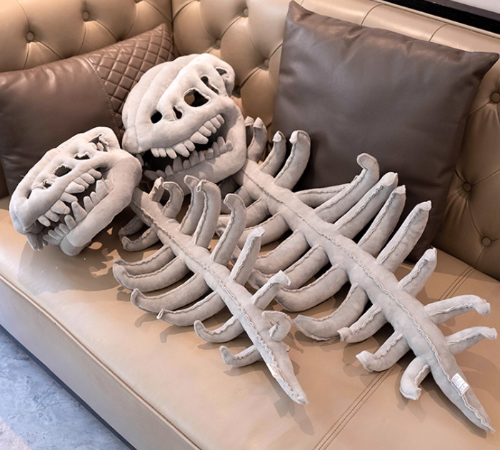 鹿晗同款恐龙骨架头套外骨骼网红玩偶毛绒帽子