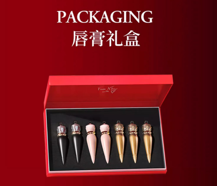 CL路铂廷臻爱七支装权杖口红礼盒萝卜丁女王权杖唇膏 