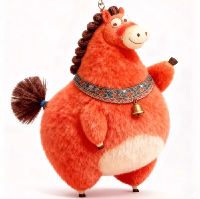 被问爆的小红书同款鸡腿马“过个肥年”毛绒挂件，萌到心巴上 