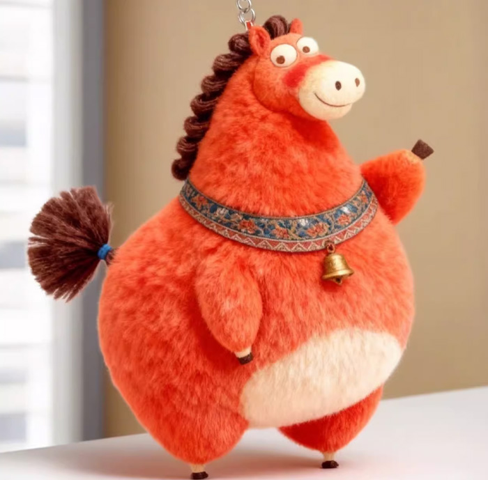 被问爆的小红书同款鸡腿马“过个肥年”毛绒挂件，萌到心巴上 