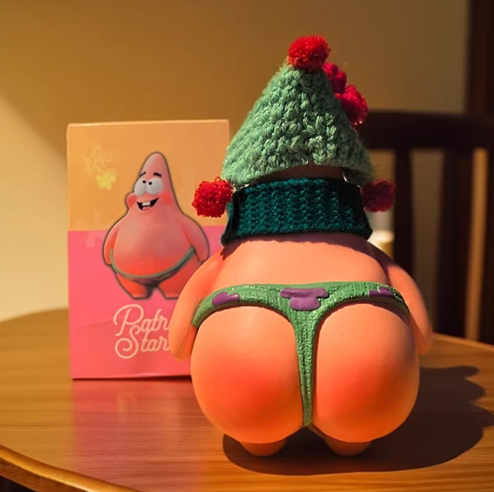 这个好朋友派大星手办傻笑光屁股潮玩，我直接爱到疯狂 