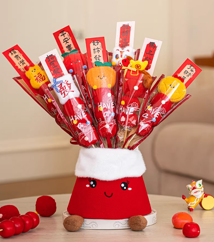 这毛绒糖葫芦摆件,简直是新年拍照装饰礼物的天花板