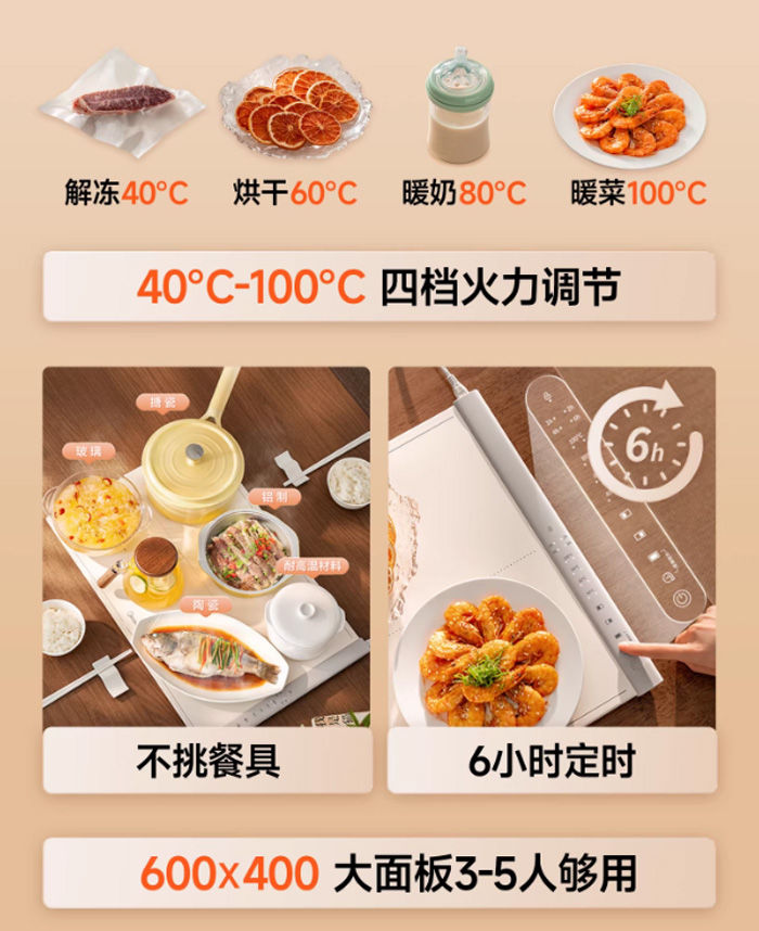美的柔性加热暖菜板，让每一餐都暖到心窝里 