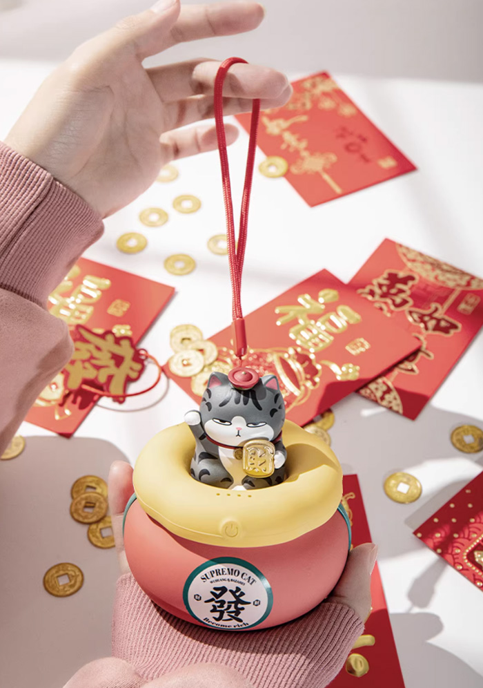 吾皇猫充电暖手宝 手握式发热电热宝 