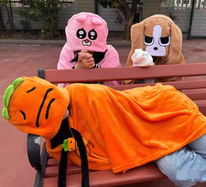 田中胡萝卜毛毯 抽象整蛊创意礼物 