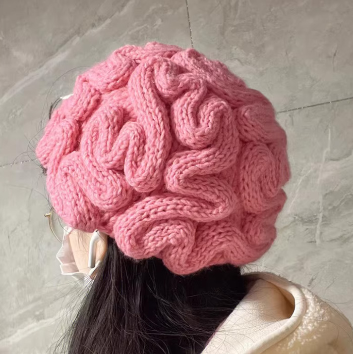 大脑子毛线脑花帽子 稀奇古怪创意帽子