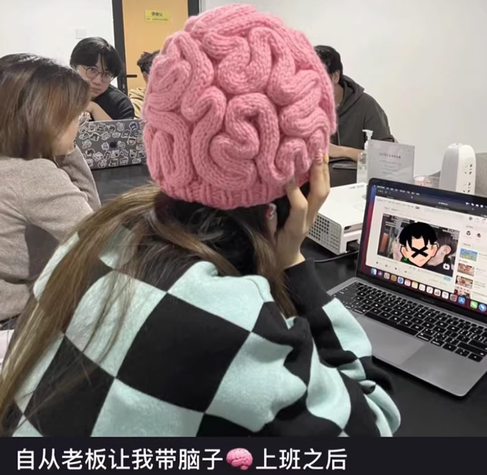 大脑子毛线脑花帽子 稀奇古怪创意帽子