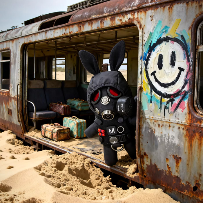 蒸汽精灵防毒面具版暗黑色军装小兔子 稀奇古怪的高级玩偶背包挂件