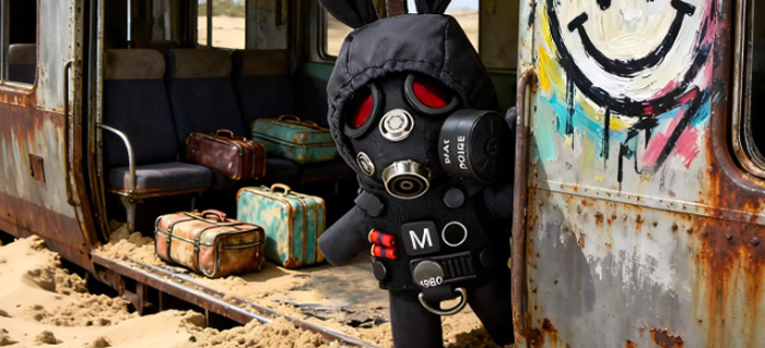 蒸汽精灵防毒面具版暗黑色军装小兔子 稀奇古怪的高级玩偶背包挂件