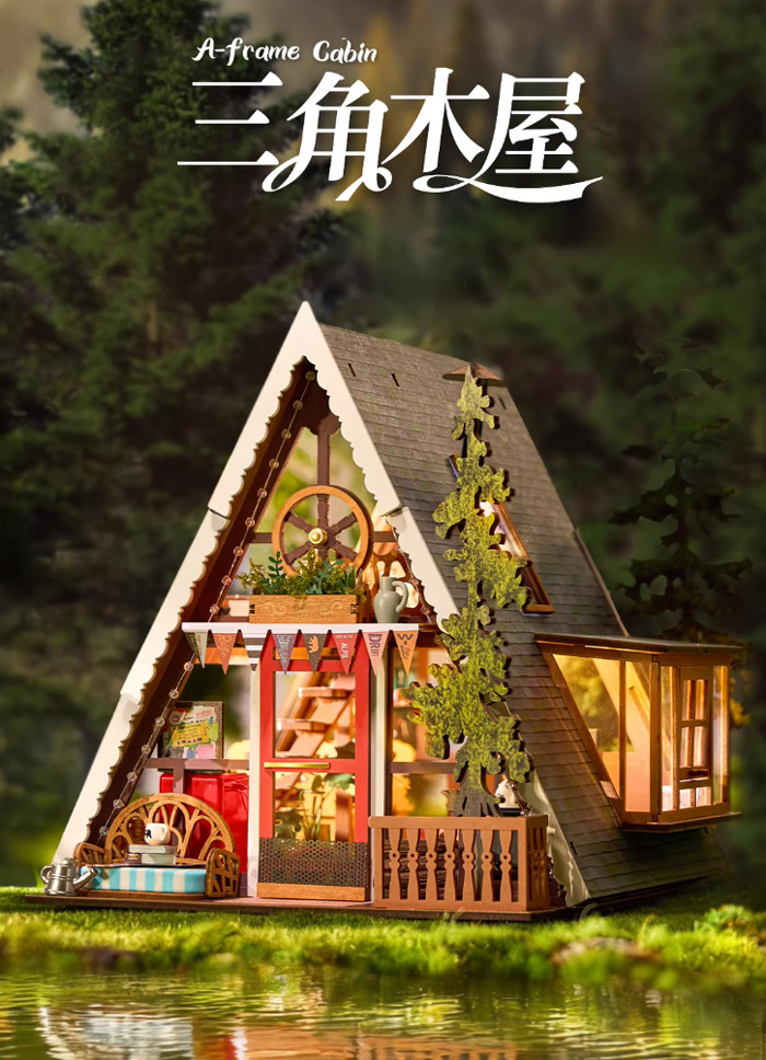 rolife若来三角木屋手工diy小屋微缩模型