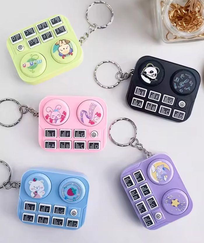 迷你音乐打碟机钥匙扣挂饰发声按键