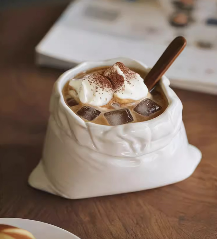 可爱个性布袋咖啡杯 异形不规则大容量办公室水杯