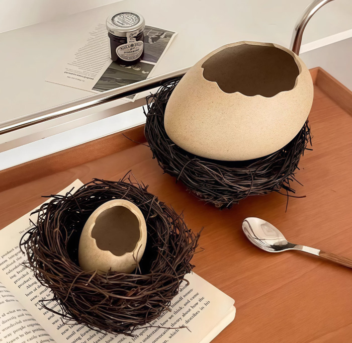 蛋壳造型餐具创意鸟巢鸟窝甜品泡面碗