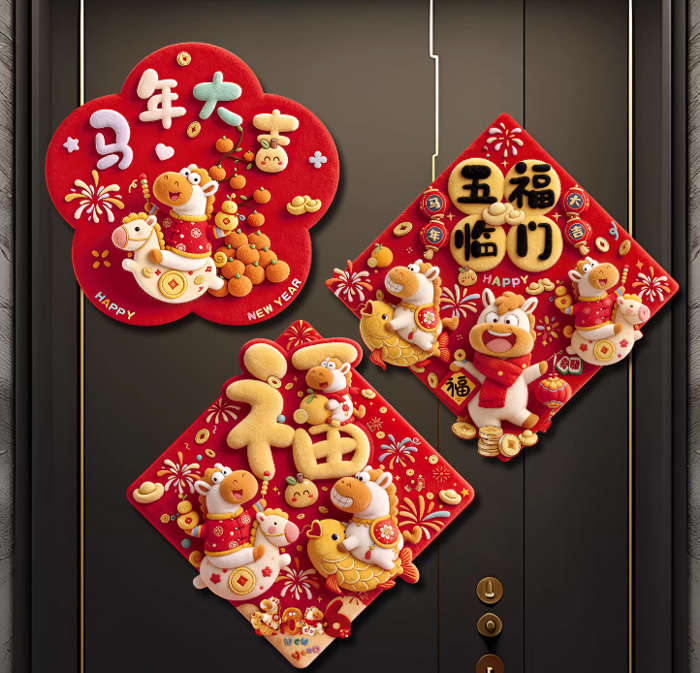 马年磁吸福字门贴，让新年“福”气满满，门面担当就靠它 