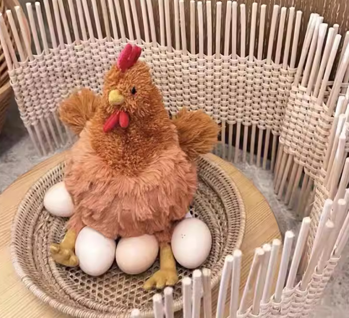 塞西尔鸡仿真母鸡玩偶 搞怪小鸡毛绒公仔 