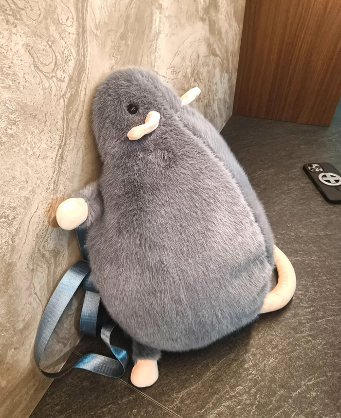 花枝鼠背包可爱仿真老鼠双肩包毛绒公仔玩偶