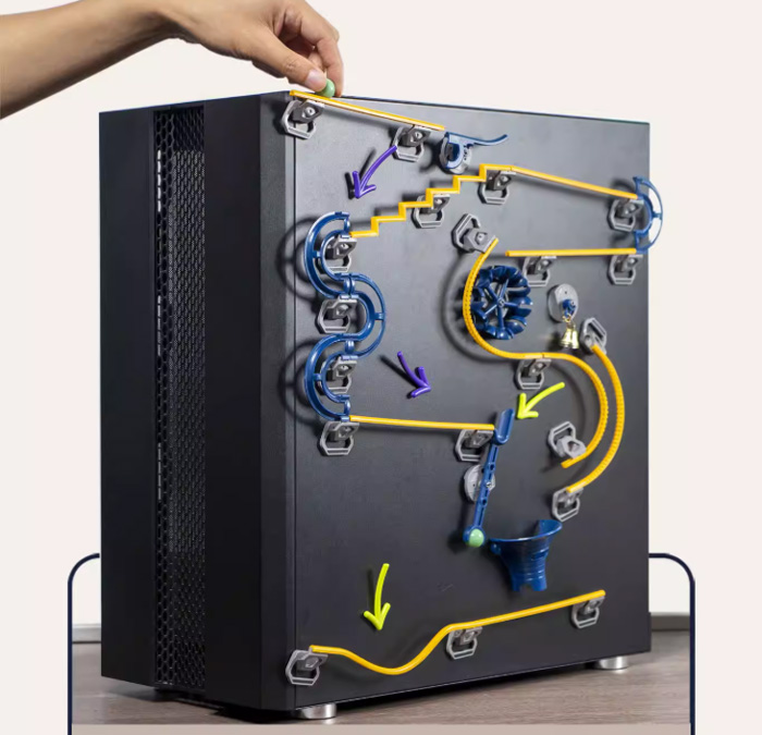 趣径弹珠奇旅滚珠轨道积木拼装玩具 磁吸构建冰箱贴 