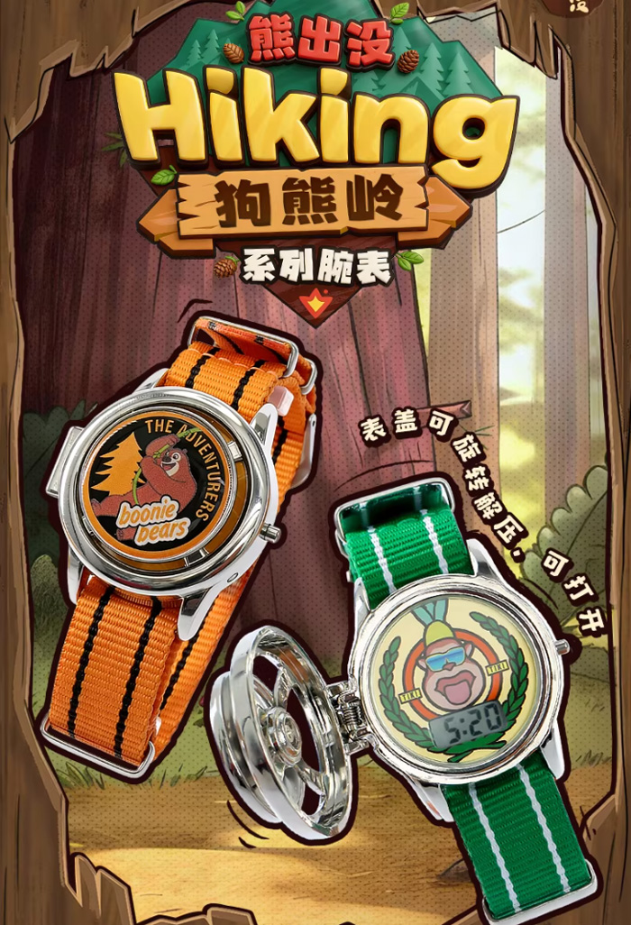 熊出没Hiking狗熊岭腕表盲盒吉吉国王潮玩玩具