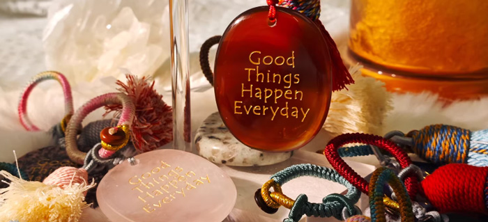 好事发生天然水晶掌心石钥匙扣 正能量解压石手工车挂包