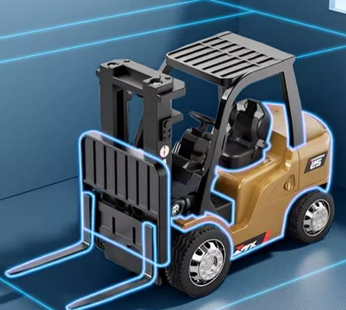 迷你合金可手机遥控叉车 吊货工程车儿童玩具 