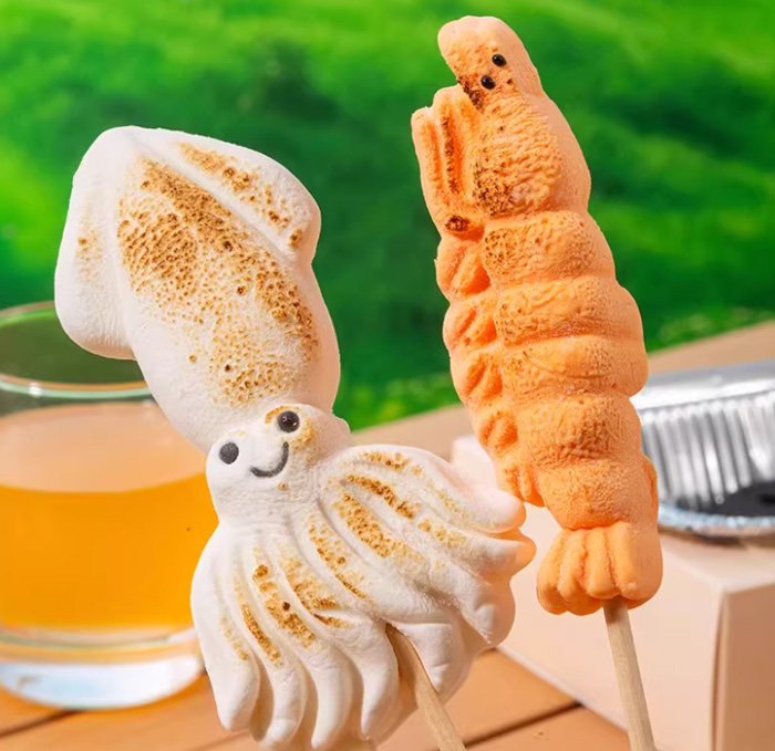 自嗨炉烤棉花糖套装卡通造型糖果烧烤BBQ