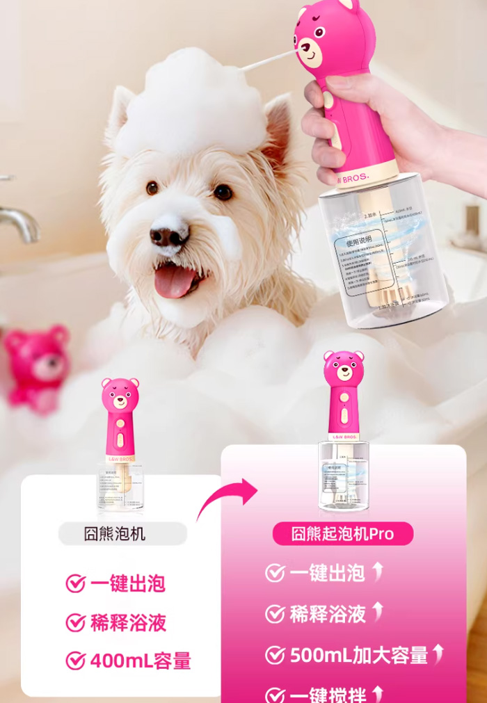 来旺兄弟宠物沐浴打泡器猫咪狗狗沐浴香波起泡稀释瓶