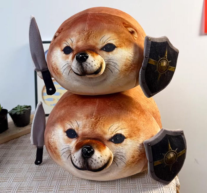 我的刀盾狗玩偶抱枕毛绒玩具小狗柴犬