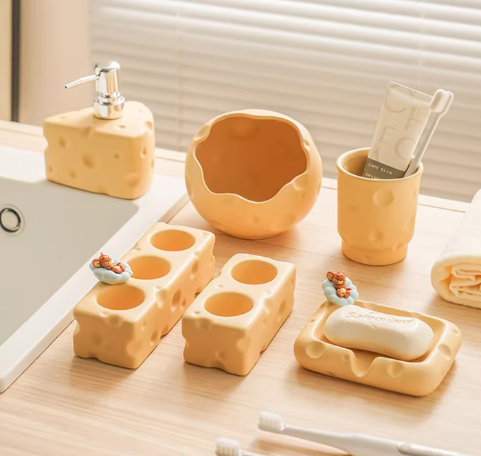 奶酪高颜值陶瓷肥皂盒 卫生间置物架香皂盒