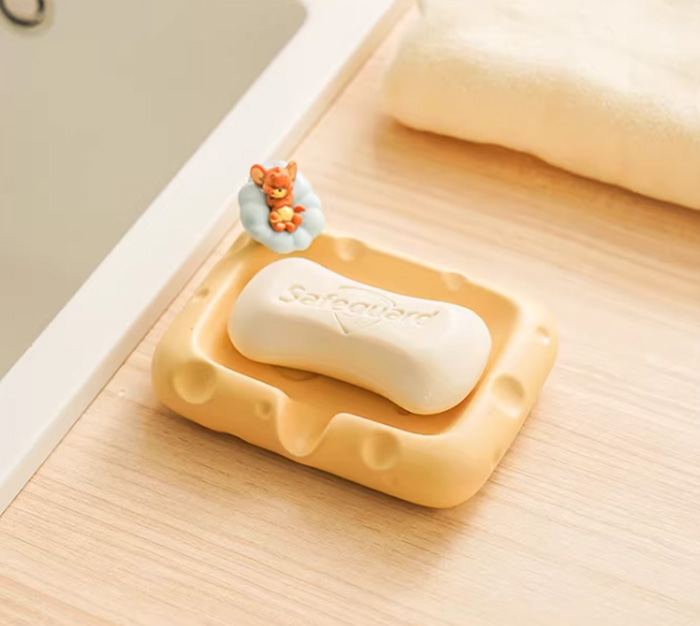 奶酪高颜值陶瓷肥皂盒 卫生间置物架香皂盒