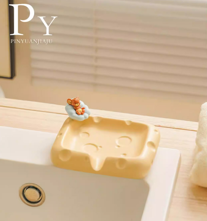 奶酪高颜值陶瓷肥皂盒 卫生间置物架香皂盒