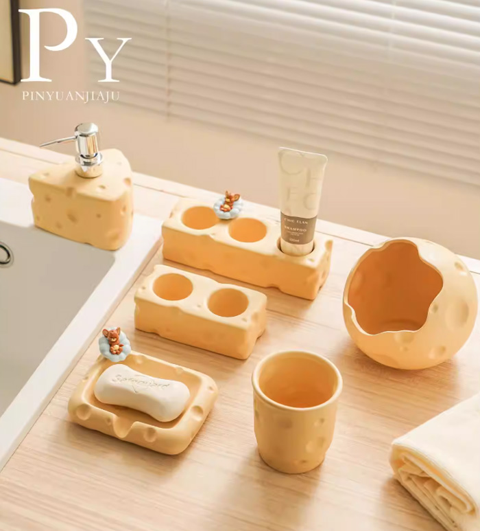 奶酪高颜值陶瓷肥皂盒 卫生间置物架香皂盒