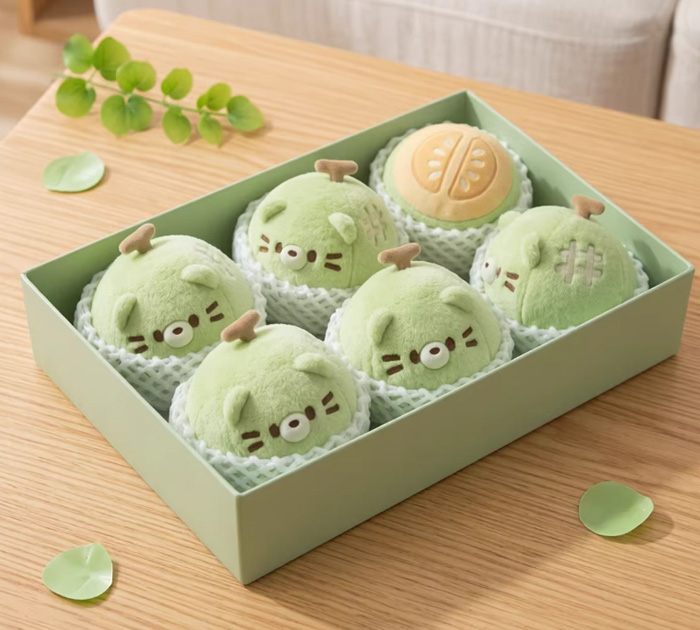 小红书同款可爱水果系列哈密瓜狗软萌毛绒捏捏公仔 