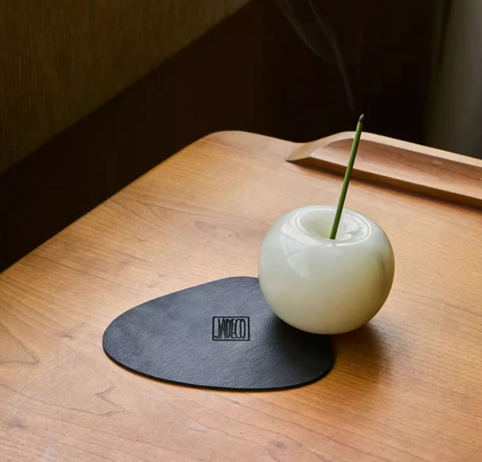 JADE DECO天然玉石手工苹果香插 