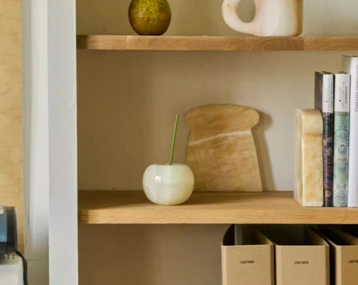 JADE DECO天然玉石手工苹果香插 