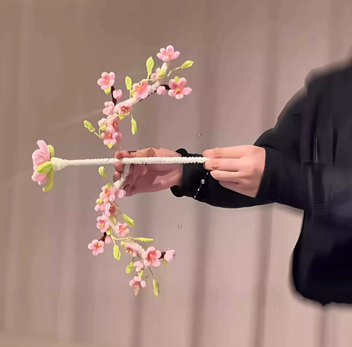 春日桃花剑扭扭棒桃花弓箭成品材料包 