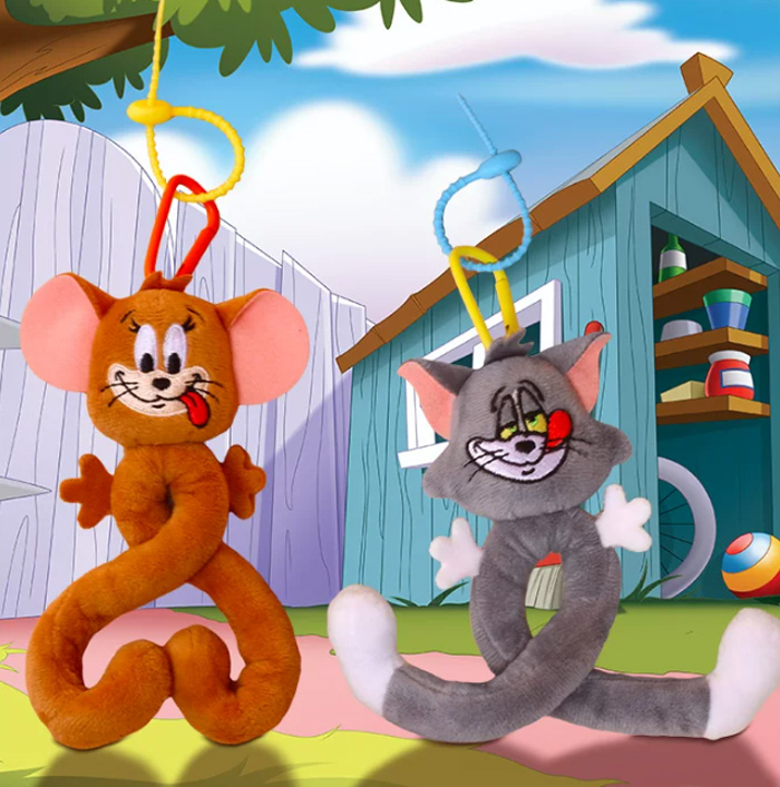 Tom and Jerry毛绒公仔扭扭款玩偶 猫和老鼠正版周边 