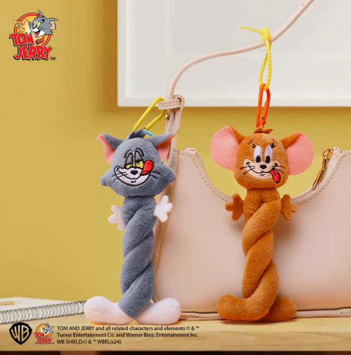 Tom and Jerry毛绒公仔扭扭款玩偶 猫和老鼠正版周边 