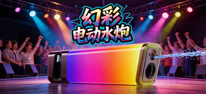 电动水枪玩具带灯光音效脉冲呲水枪大容量