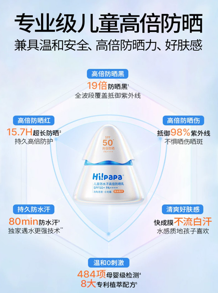海龟爸爸儿童防晒霜 小光盾宝宝婴儿隔离紫外线乳专用SPF50+