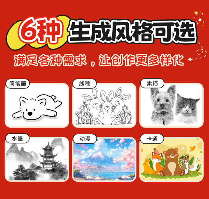 AI儿童打印机语音互动 贴纸图画早教智能魔法玩具