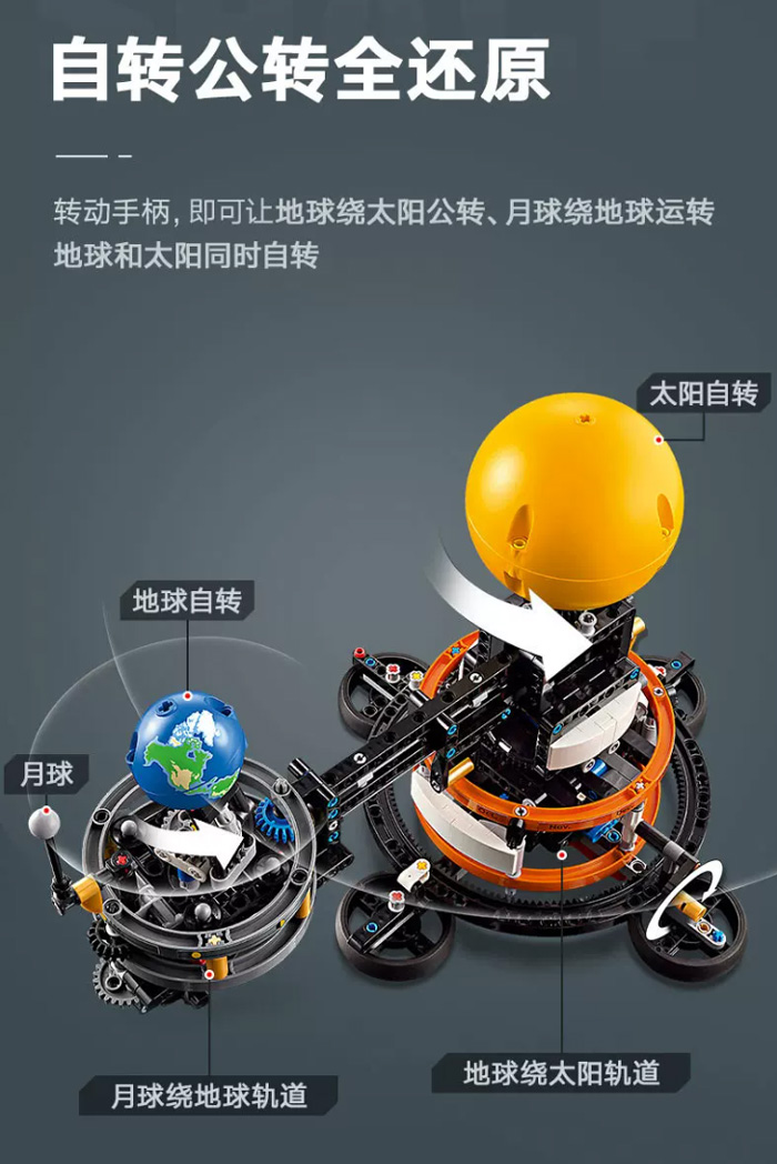 乐高官方旗舰店42179地球和月亮轨道模型积木 