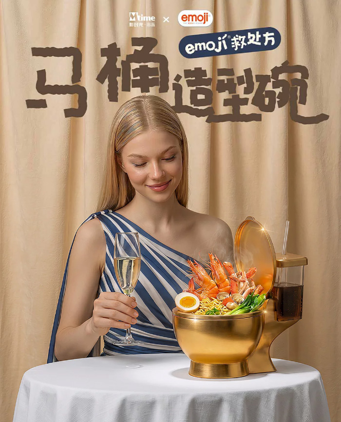 emoji马桶碗泡面碗大容量杯 搞怪整蛊礼物 