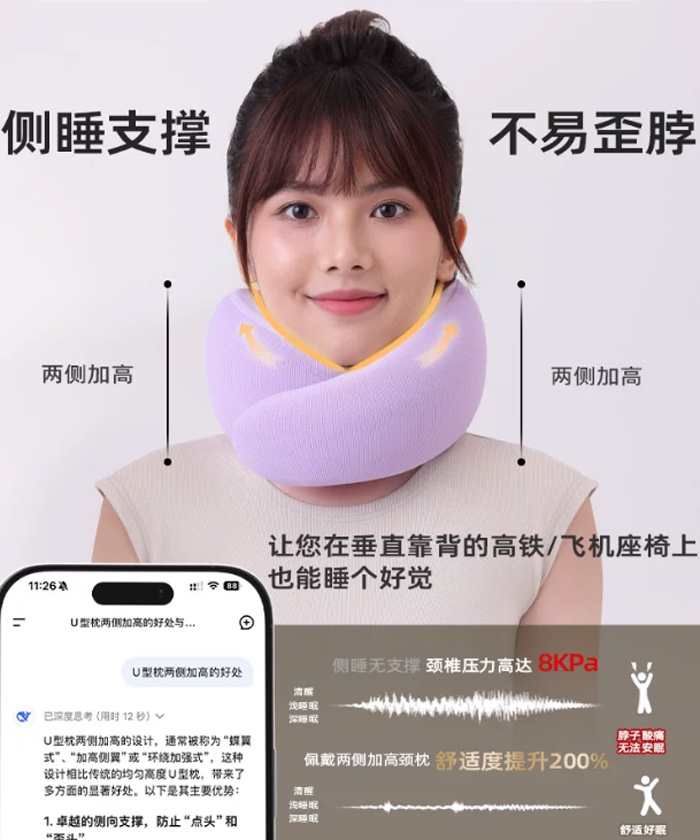 睡洞EVERYTHINK旅行枕飞机睡觉第三代颈枕护颈脖枕头