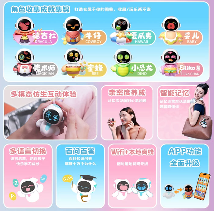 Eiliko AI情感潮流陪伴机器人电子宠物挂件 