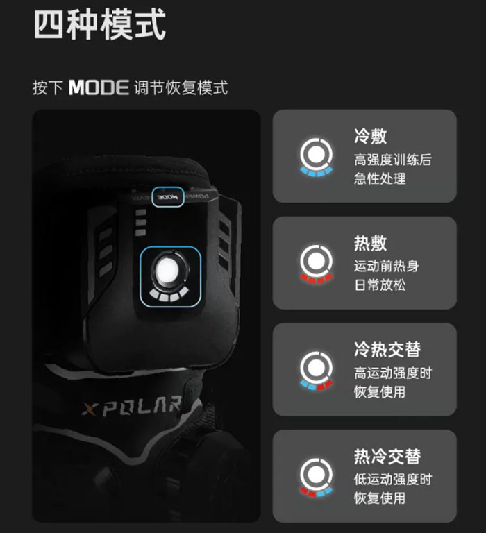 XPOLAR Xlite冰敷热敷运动恢复仪腱鞘膝盖跟腱关节肌肉放松按摩